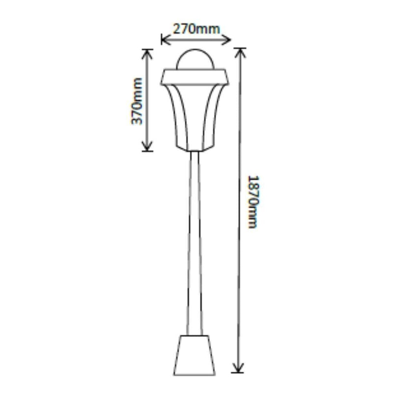 Solar Lighting Direct SLDPL0009A/12A - Solar Powered 3.8W IP44 LED Traditional Exterior Single Post Light With Sensor 5000K-Solar Lighting Direct-Ozlighting.com.au