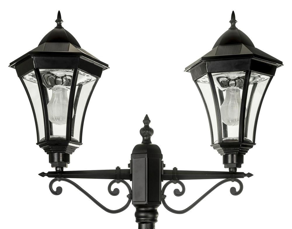 Solar Lighting Direct SLDPL0009B/12B Solar LED Outdoor Post Light - 7.6W IP44 Traditional Twin, Sensor 5000K-Solar Lighting Direct-Ozlighting.com.au