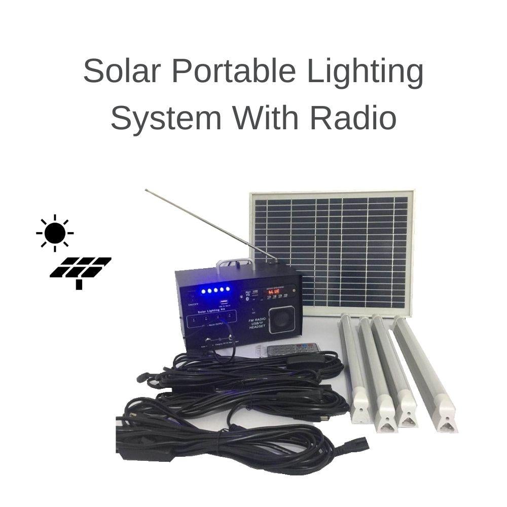 Solar Lighting Direct SLDPLSFM-10W Solar Powered Portable Lighting System - 10W, with Radio and Remote-Solar Lighting Direct-Ozlighting.com.au