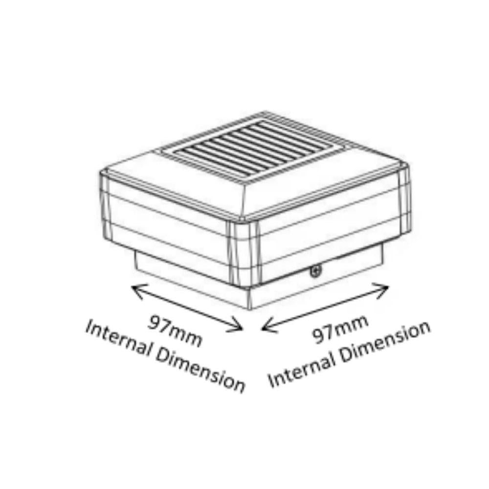 Solar Lighting Direct SLDPT3W Solar LED Outdoor Post Top Light - 3W IP65 Flat Top Square Modern-Solar Lighting Direct-Ozlighting.com.au