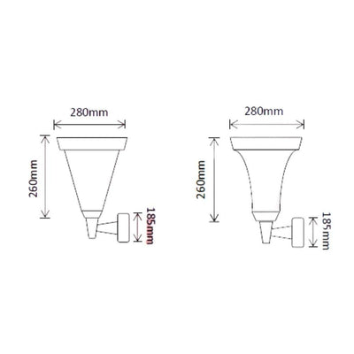 Solar Lighting Direct SLDWL0008A/18A - Solar Powered 6.2W IP44 LED Flat Top Traditional Exterior Wall Light With Sensor 5000K-Solar Lighting Direct-Ozlighting.com.au