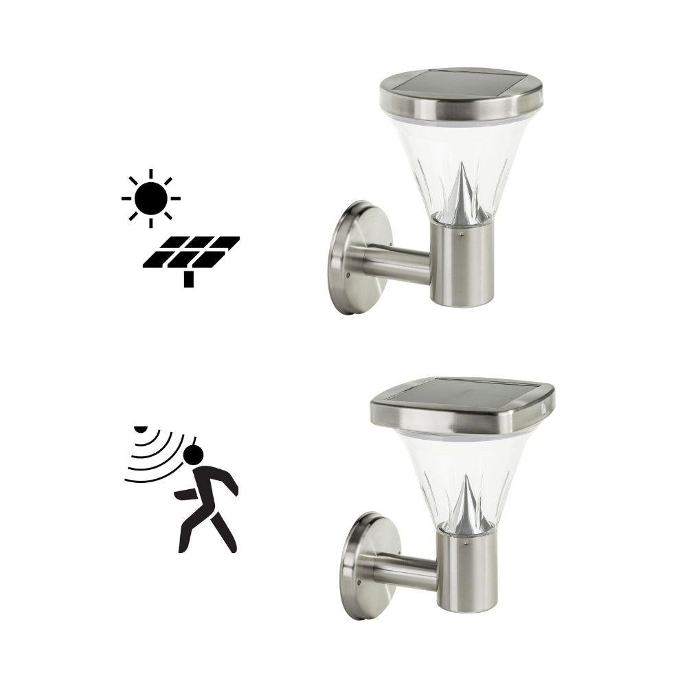 Solar Lighting Direct SLDWL0026/27 - Solar Powered 2.6W IP44 LED Exterior Wall Light With Sensor 3000K-Solar Lighting Direct-Ozlighting.com.au