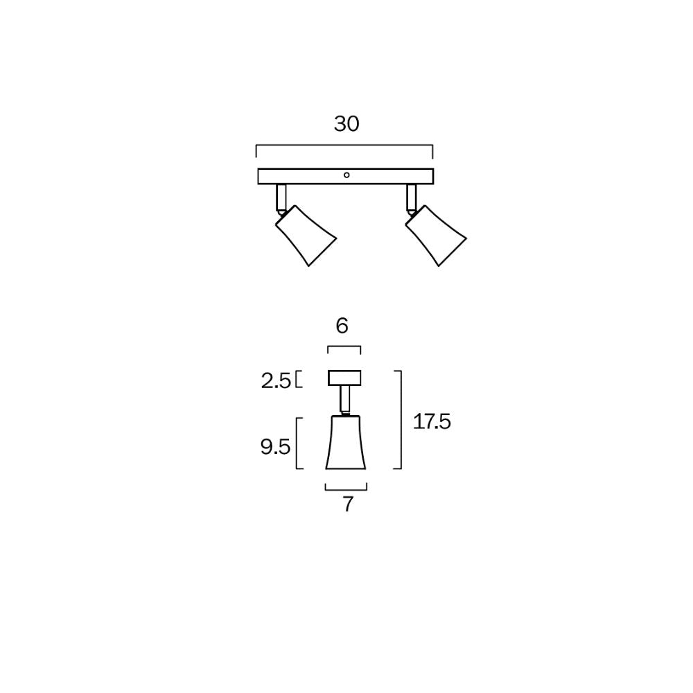Telbix ALVEY Ceiling Spotlight - 2 Light-Telbix-Ozlighting.com.au