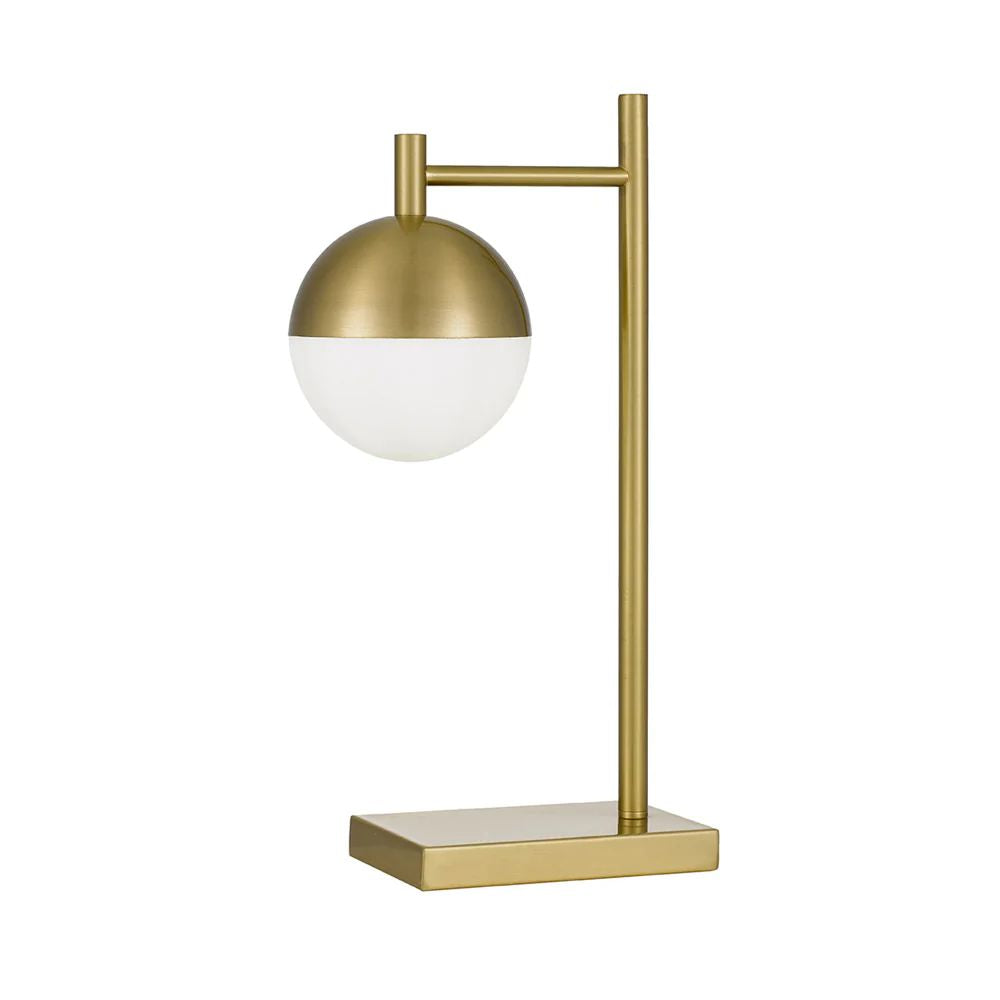 Telbix BASILO Table Lamp - Metal And Opal Glass, Antique Gold-Telbix-Ozlighting.com.au