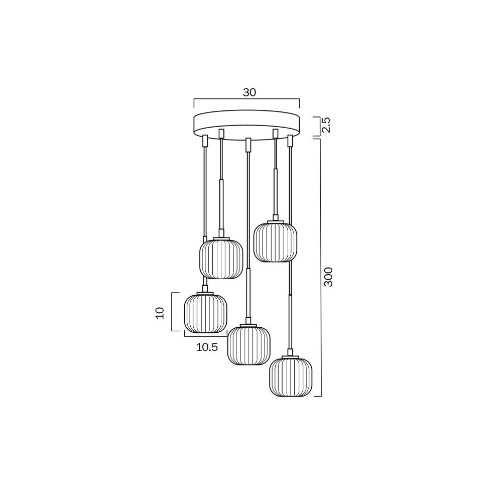 Telbix BOBO Pendant - 5 Light-Telbix-Ozlighting.com.au