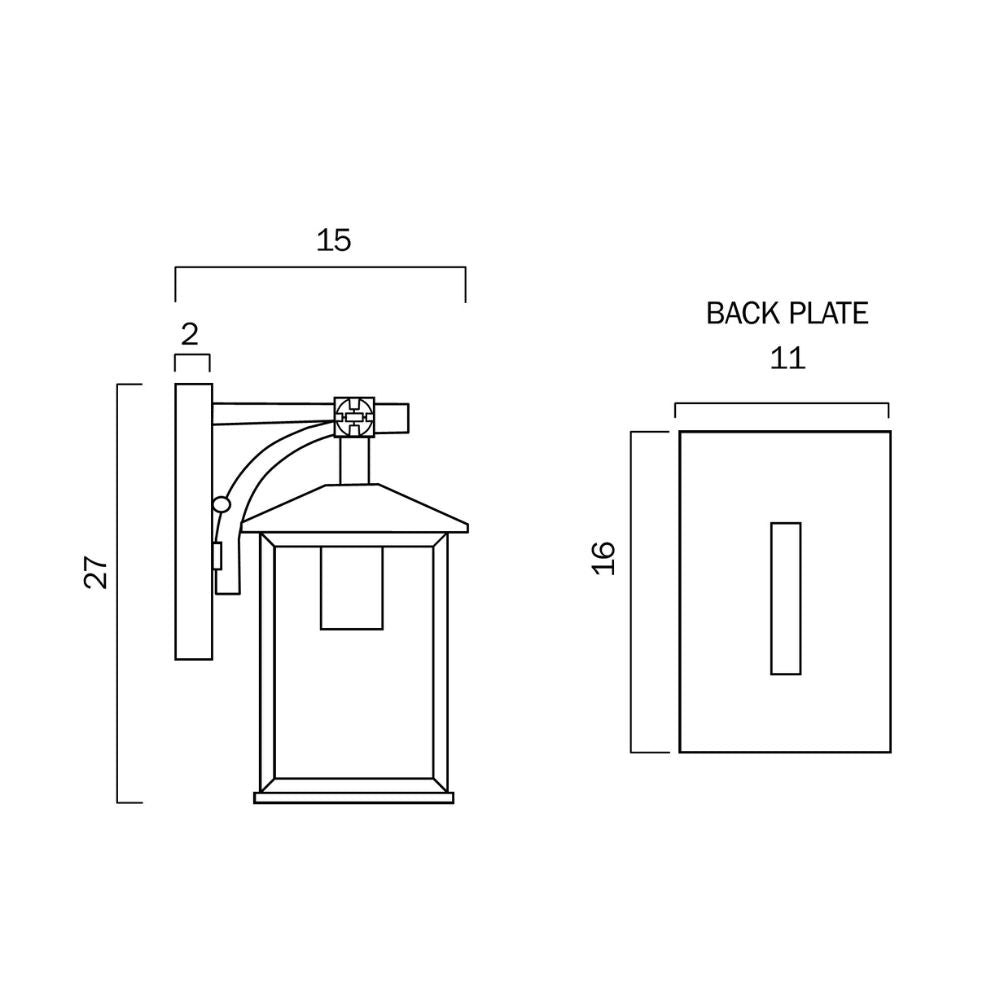Telbix COBY 15 Outdoor Wall Light - Modern, Coach Light IP43-Telbix-Ozlighting.com.au