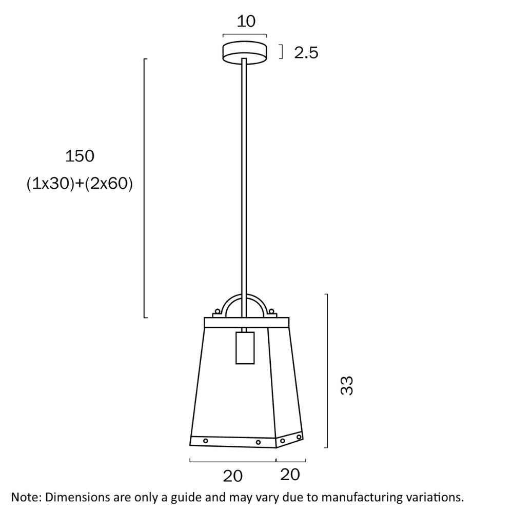 Telbix COLAIR - 1 Light Metal & Glass Pendant-Telbix-Ozlighting.com.au