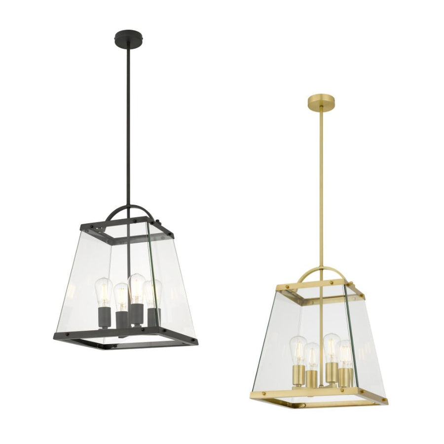 Telbix COLAIR - 4 Light Metal & Glass Pendant-Telbix-Ozlighting.com.au
