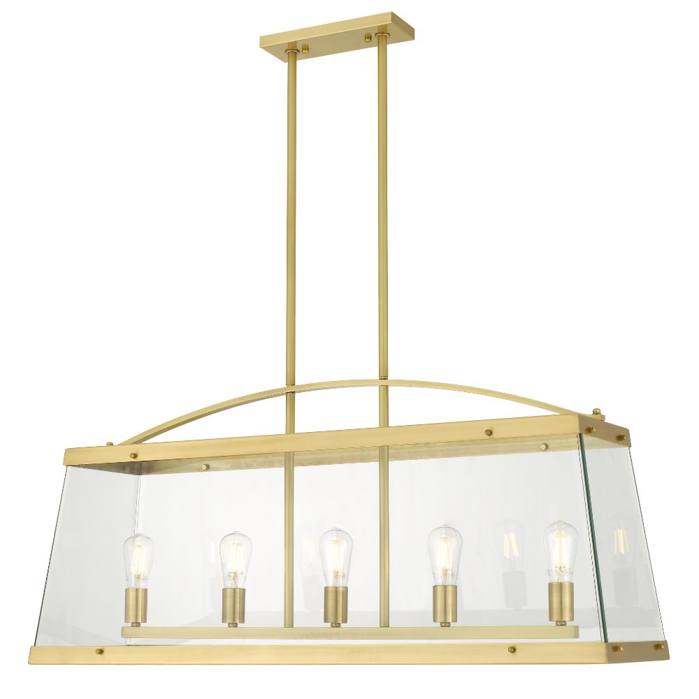 Telbix COLAIR Pendant - 5 Light Metal & Glass, Brass-Telbix-Ozlighting.com.au