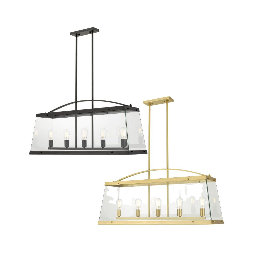 Telbix COLAIR Pendant - 5 Light Metal & Glass, Brass-Telbix-Ozlighting.com.au