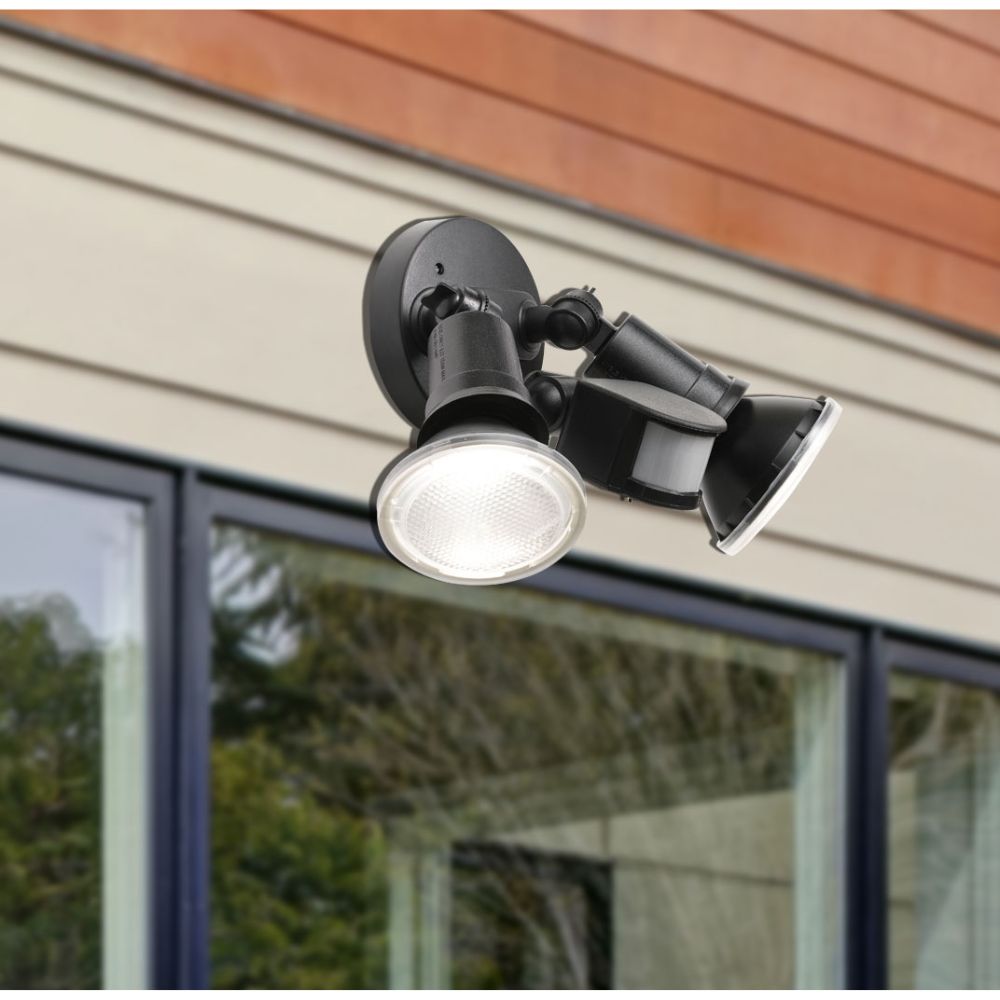 Telbix COMET 2 Outdoor LED Spotlight - 20W, PAR20 Twin Head, with Sensor IP44, 5000K-Telbix-Ozlighting.com.au