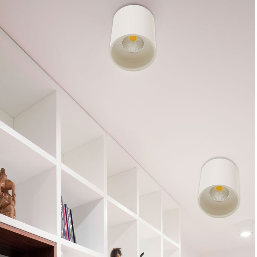 Telbix DARO - 12W LED Tilt Adjustable Surface Mount Downlight White - 3000K/5000K-Telbix-Ozlighting.com.au