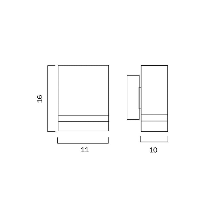Telbix DIXON 1 - 6W LED GU10 Exterior Down Only Wall Light IP44 - 3000K-Telbix-Ozlighting.com.au