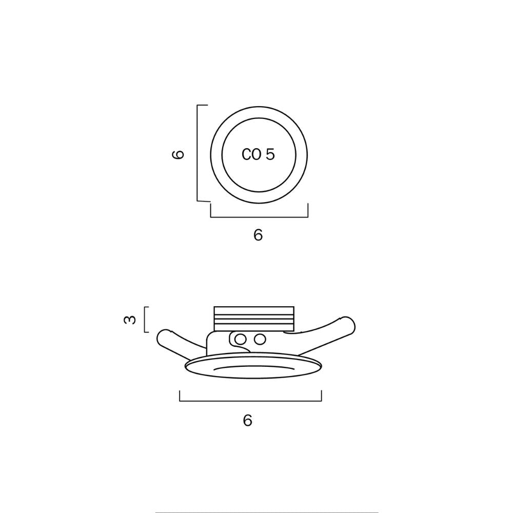 Telbix DURO LED Downlight - 3W, Round Curved Trim Miniature Cabinet-Telbix-Ozlighting.com.au