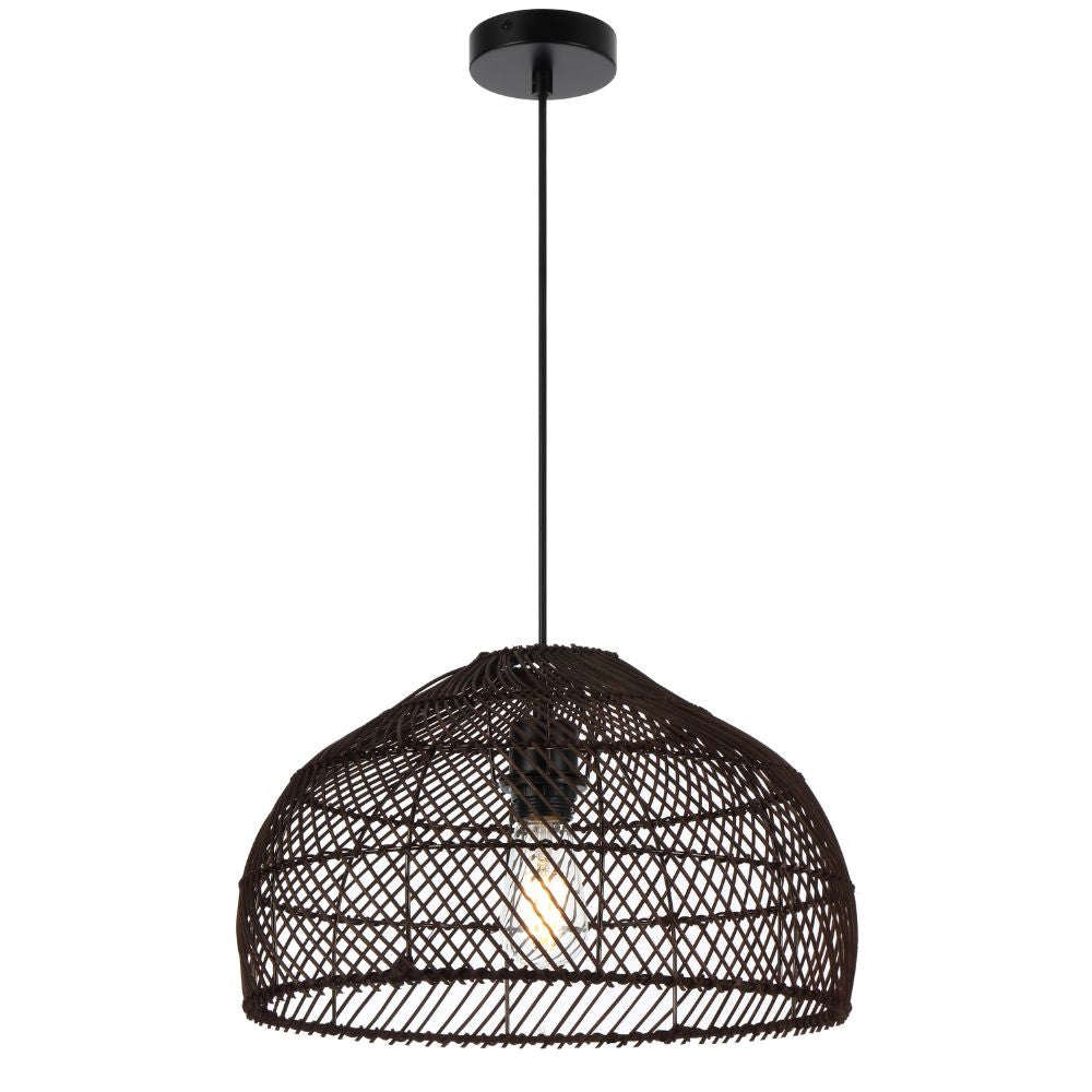 Telbix FRYA 40 - 1 Light Hand-Woven Rattan Pendant-Telbix-Ozlighting.com.au