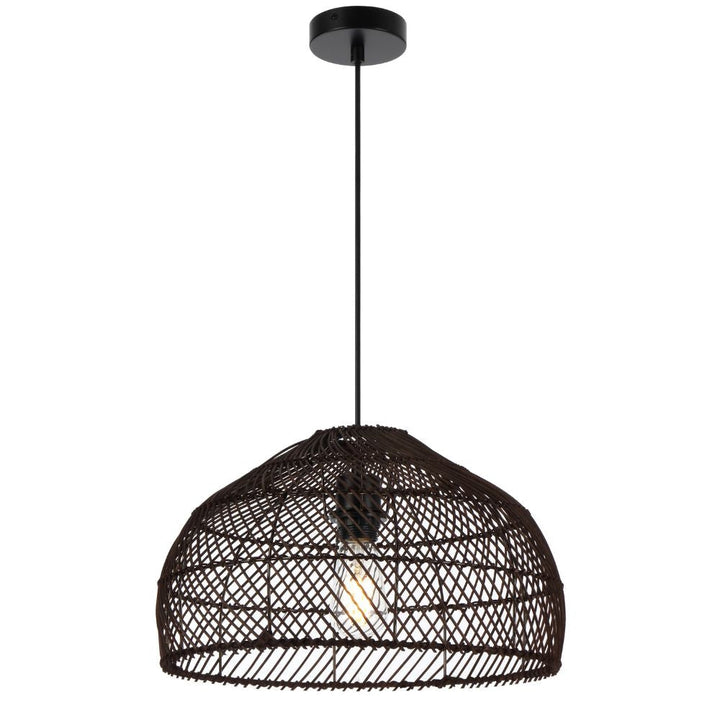 Telbix FRYA 40 - 1 Light Hand-Woven Rattan Pendant-Telbix-Ozlighting.com.au