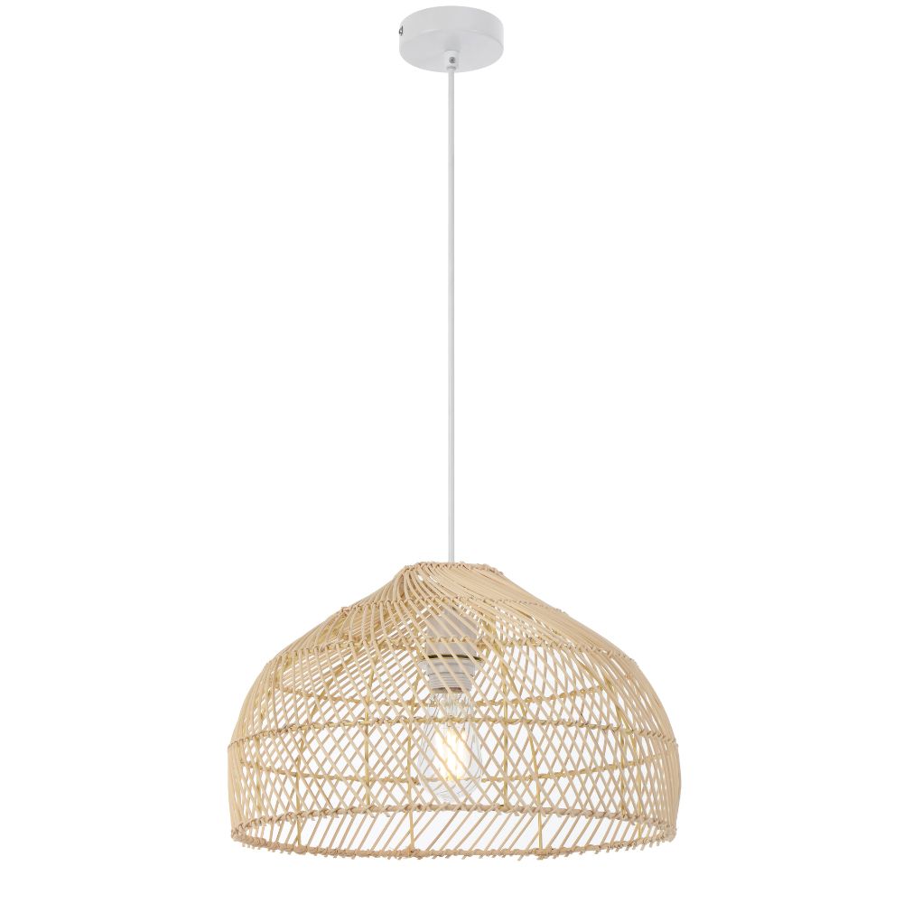 Telbix FRYA 40 - 1 Light Hand-Woven Rattan Pendant-Telbix-Ozlighting.com.au