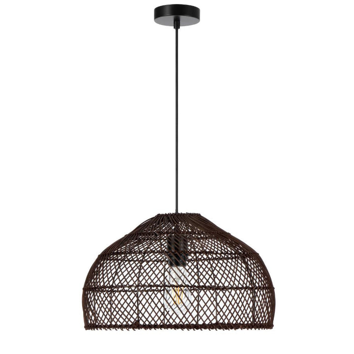 Telbix FRYA 40 - 1 Light Hand-Woven Rattan Pendant-Telbix-Ozlighting.com.au