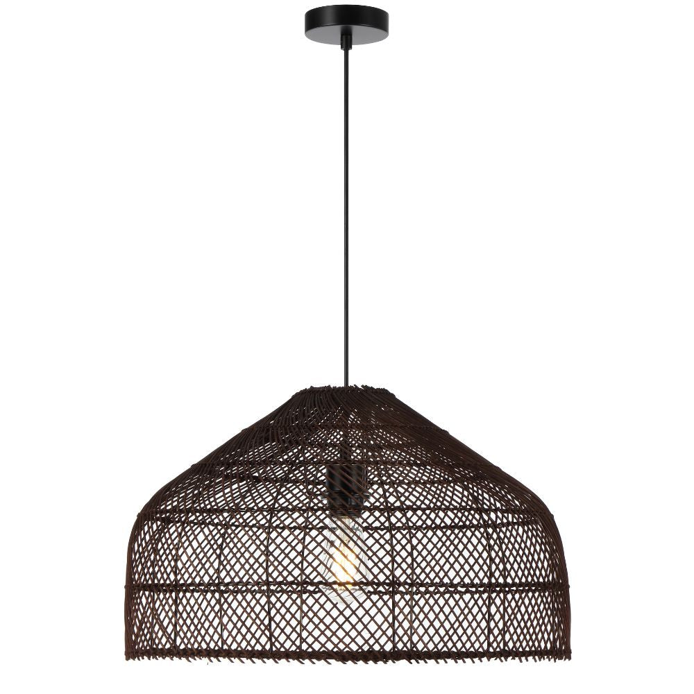 Telbix FRYA 50 - 1 Light Hand-Woven Rattan Pendant-Telbix-Ozlighting.com.au