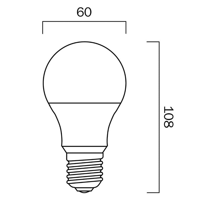 Telbix GLOBE-A60 - 5W LED GLS A60 Shape Frosted PC Globe - E27-Telbix-Ozlighting.com.au