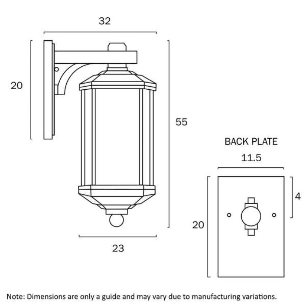 Telbix HAVARD EX-23 - Modern Exterior Wall Coach Light IP44-Telbix-Ozlighting.com.au