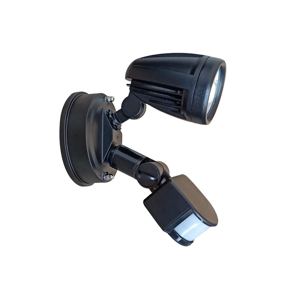 Telbix ILLUME - 10W LED Single Head Exterior Spotlight With Sensor IP44 - 5000K-Telbix-Ozlighting.com.au
