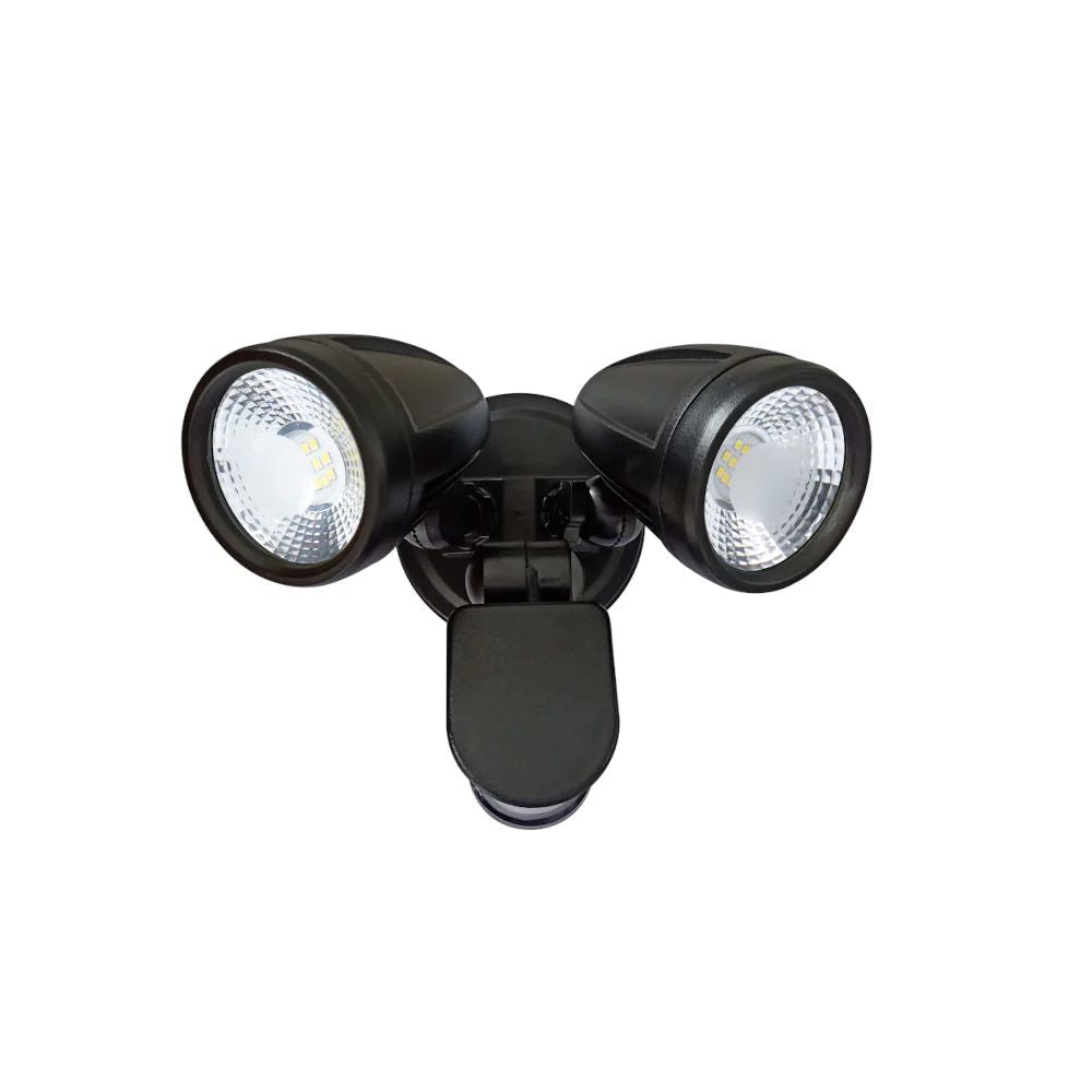 Telbix ILLUME Outdoor LED Spotlight - 20W, Twin Head, with Sensor IP44, 5000K-Telbix-Ozlighting.com.au