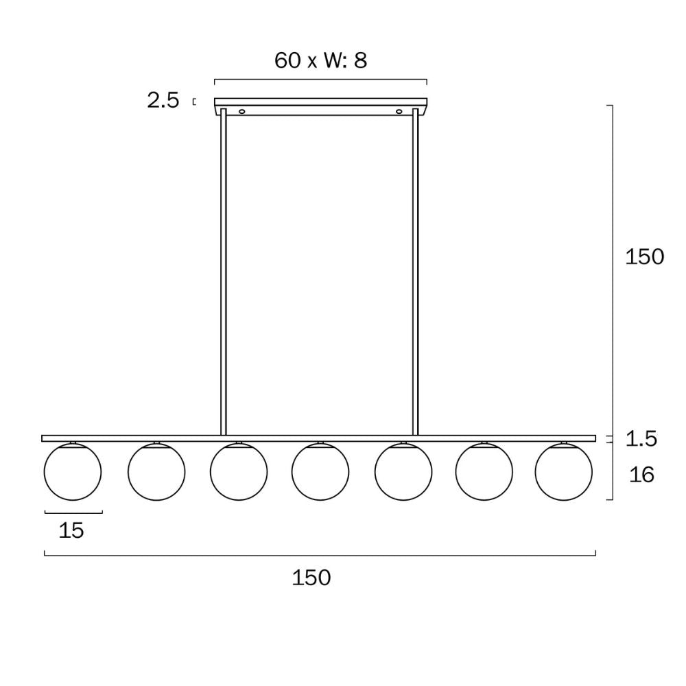 Telbix MARSTEN - 7 Light Bar Pendant-Telbix-Ozlighting.com.au