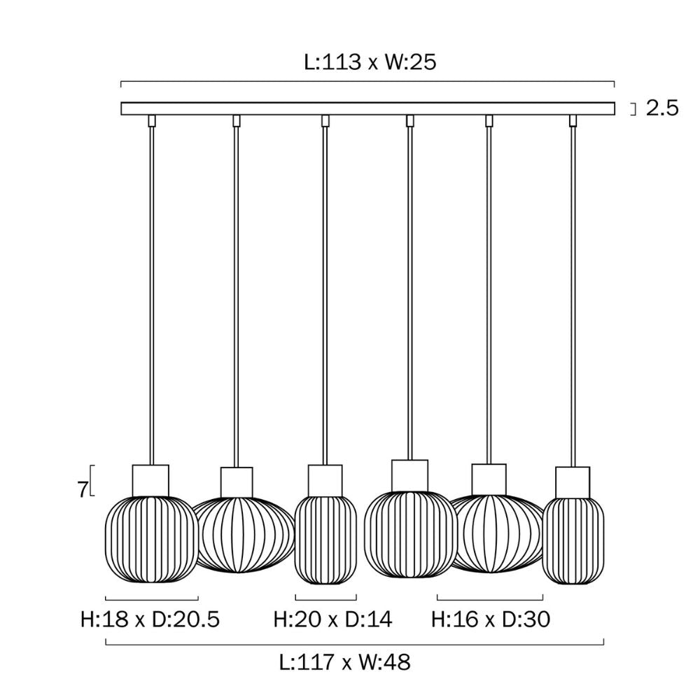 Telbix NORI Pendant - 6 Light-Telbix-Ozlighting.com.au