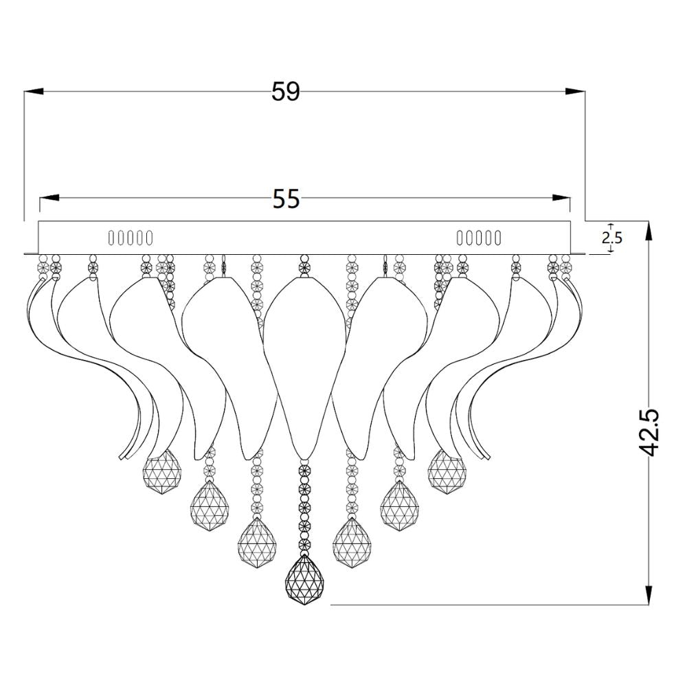 Telbix ODESSA 60 Pendant - 10 Light G9 Replaceable Close-To-Ceiling Flush, Light-Telbix-Ozlighting.com.au