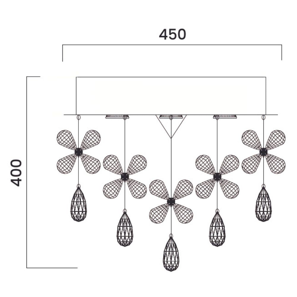 Telbix PARADIS Pendant - 7xGU10 Replaceable 45cm Close-To-Ceiling CTC Flush, Light-Telbix-Ozlighting.com.au