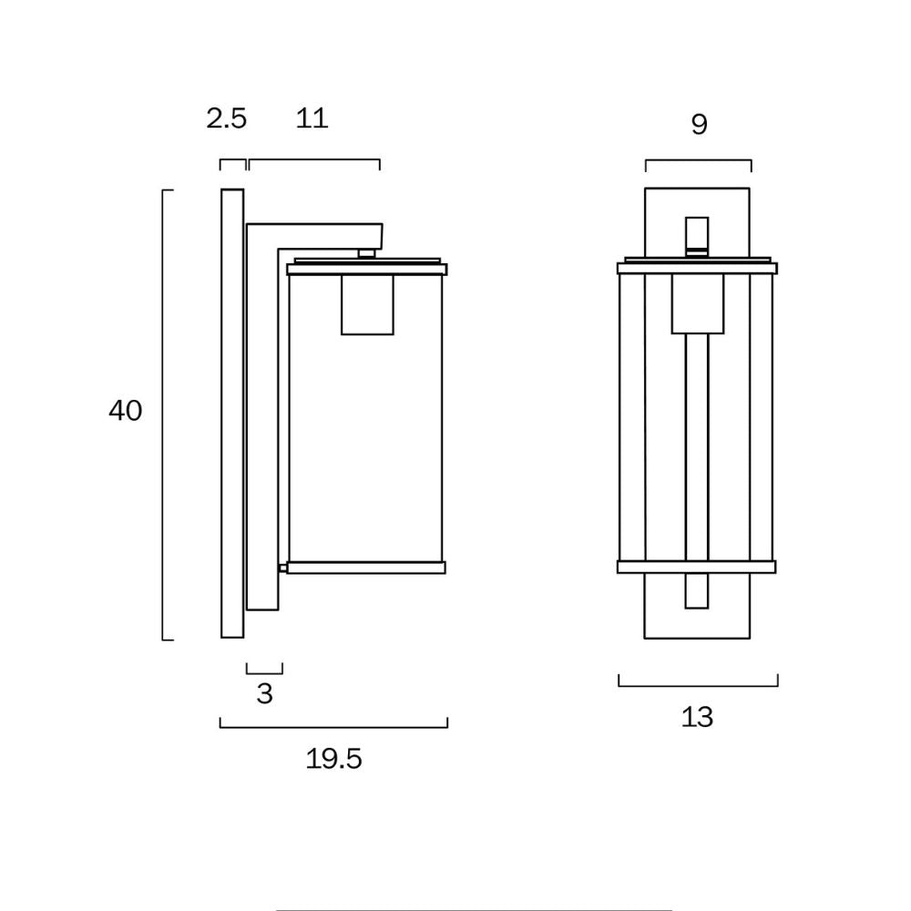Telbix PEROVA 40 - Modern Exterior Flush Wall Light IP43-Telbix-Ozlighting.com.au