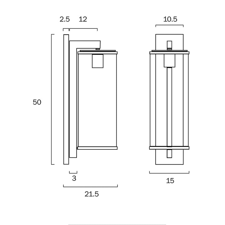 Telbix PEROVA 50 - Modern Exterior Flush Wall Light IP43-Telbix-Ozlighting.com.au