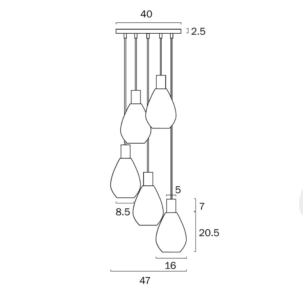 Telbix TRESOR - 5 Light Pendant-Telbix-Ozlighting.com.au