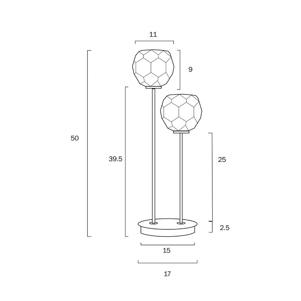 Telbix ZAHA 2 - 6W Replaceable G9 LED 2 Light Table Lamp - 3000K-Telbix-Ozlighting.com.au