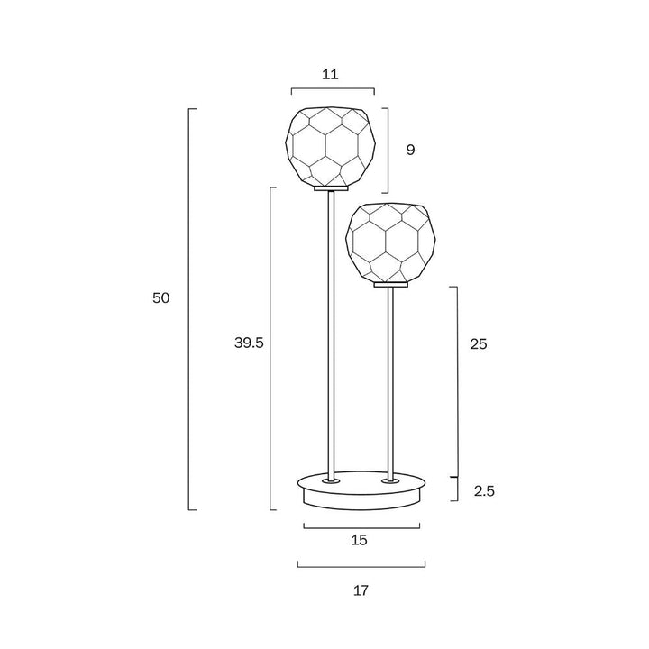 Telbix ZAHA 2 - 6W Replaceable G9 LED 2 Light Table Lamp - 3000K-Telbix-Ozlighting.com.au