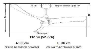 ThreeSixty Fans ARUMI - 3 Blade 1320mm 52" AC Ceiling Fan with 17W Dimmable LED Light & Wall Control-ThreeSixty Fans-Ozlighting.com.au