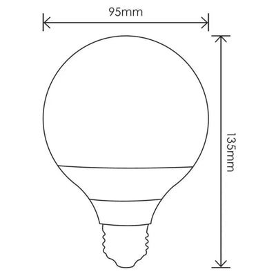 Vencha GLOBE-G95 - 15W LED G95 Spherical Shape Filament Opal Glass Globe - E27-Vencha-Ozlighting.com.au