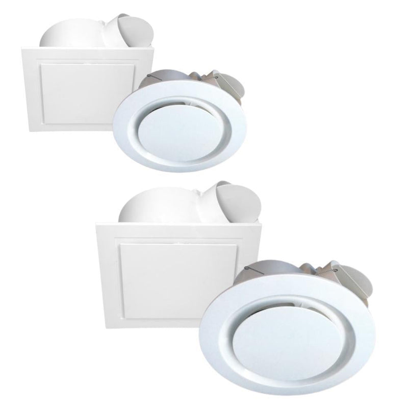 Ventair AIRBUS-200/250-HF - Round/Square High Flow Low Profile Exhaust Fan-Ventair-Ozlighting.com.au