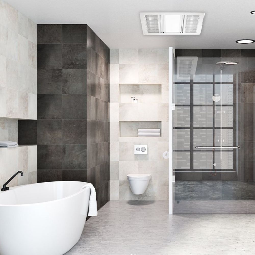 Ventair AIRBUS-3-IN-1 Bathroom Heater - 3-in-1 High Performance, 18W LED Light and Exhaust Fan Unit-Ventair-Ozlighting.com.au