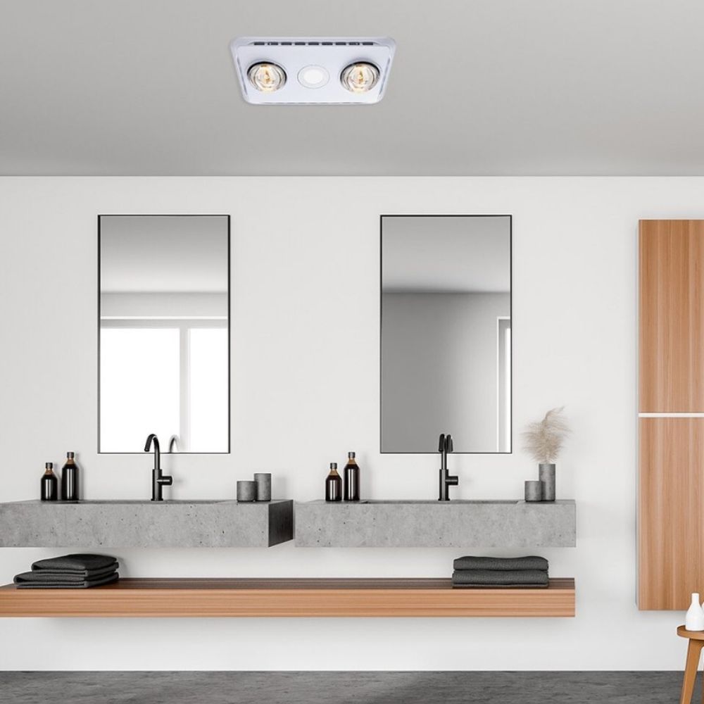 Ventair BROOK-2 - 3-In-1 Bathroom Unit Heat Light u0026 – Ozlighting