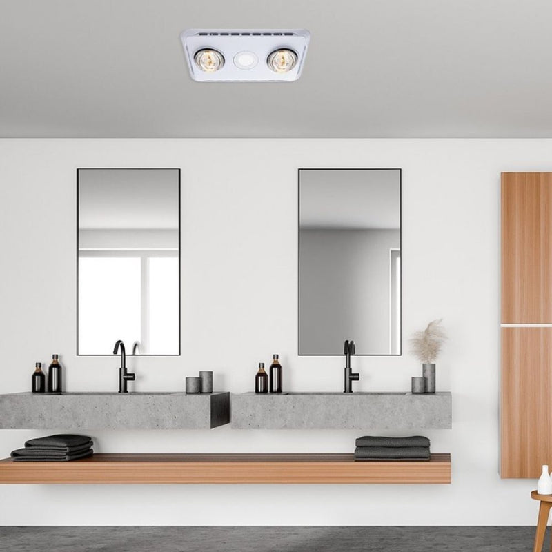 Ventair BROOK-2 - 3-In-1 Bathroom Unit Heat Light & Exhaust-Ventair-Ozlighting.com.au