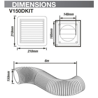 Ventair DUCT-KIT - 100/150mm Aluminium Duct Kit-Ventair-Ozlighting.com.au
