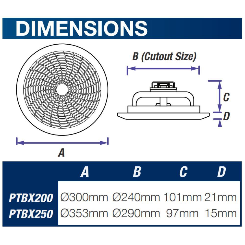 Ventair GYRO-200/250 Exhaust Fan - Round 200mm/250mm Axial Ball Bearing-Ventair-Ozlighting.com.au