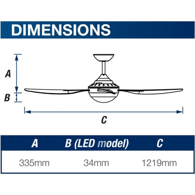 Ventair HARMONY-II - 4 Blade 1220mm 48" AC Ceiling Fan-Ventair-Ozlighting.com.au
