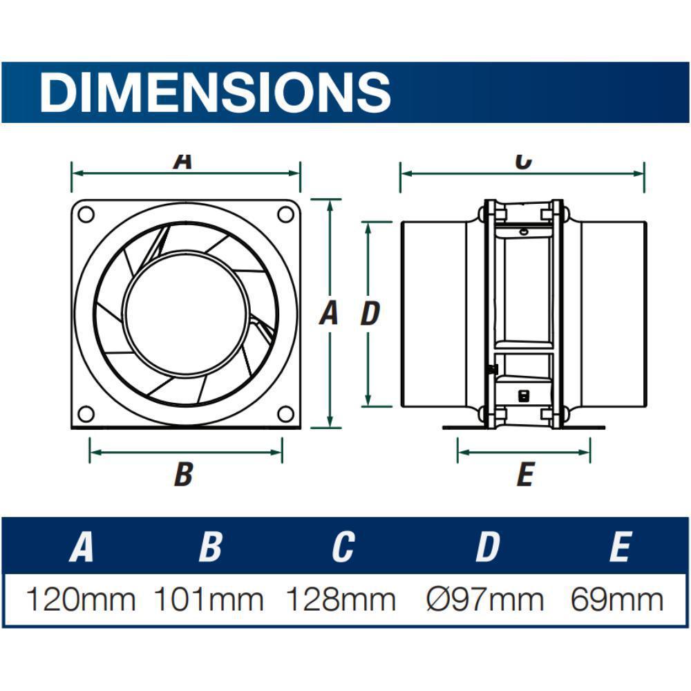 Ventair INLINE-100 Exhaust Fan - Axial Inline 100mm-Ventair-Ozlighting.com.au