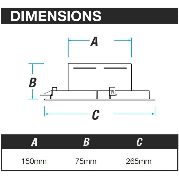 Ventair INLINE-150-EXHAUST-FAN-SYSTEM-ADAPTOR - Modular Fascia Adaptor Unit 150mm-Ventair-Ozlighting.com.au