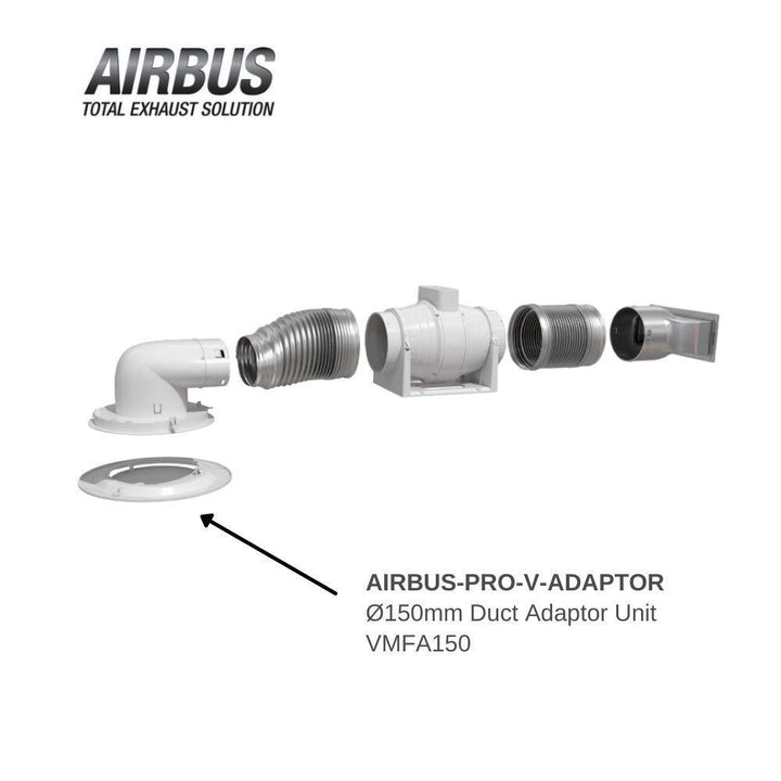 Ventair INLINE-150-EXHAUST-FAN-SYSTEM-ADAPTOR - Modular Fascia Adaptor Unit 150mm-Ventair-Ozlighting.com.au