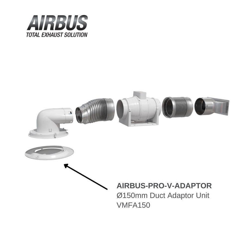Ventair INLINE-150-EXHAUST-FAN-SYSTEM-ADAPTOR - Modular Fascia Adaptor Unit 150mm-Ventair-Ozlighting.com.au