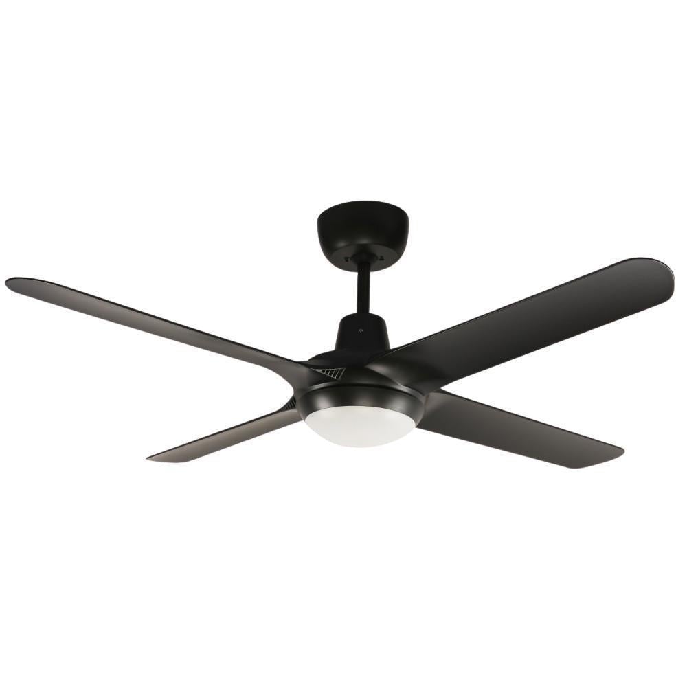 Ventair SPYDA-50-LIGHT AC Ceiling Fan - 4 Blade 1250mm 50" Fully Moulded PC, 20W LED Light-Ventair-Ozlighting.com.au